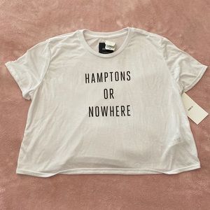 NWT “Hamptons or Nowhere” Crop Top - Size L
